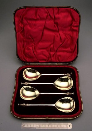 Antique Silver Apostle Spoon Set (4)